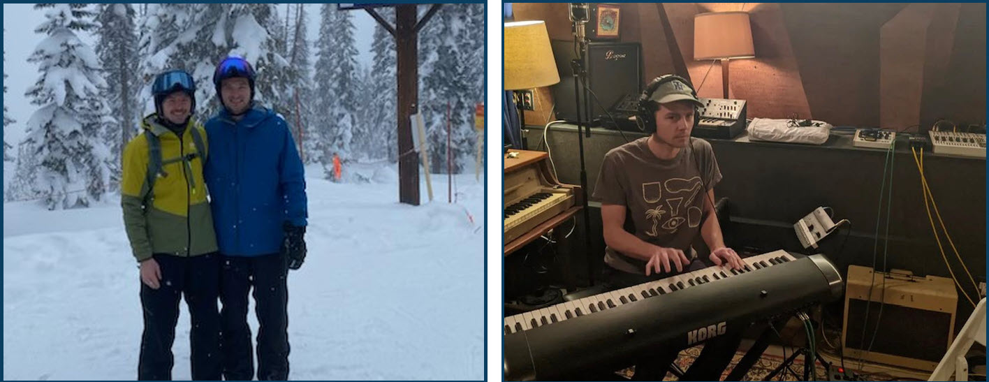 Peter skiing and playing keyboard-1